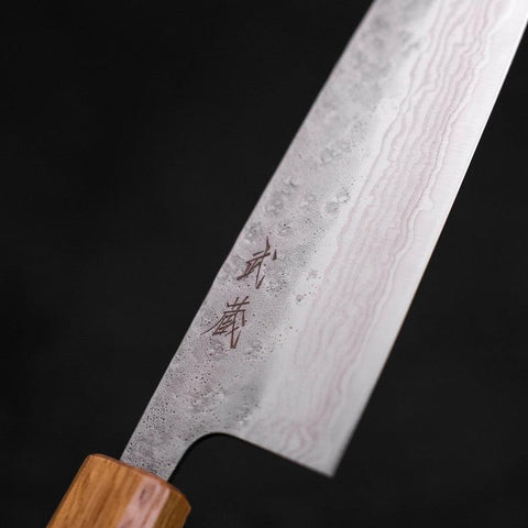 Santoku AUS-10 Nashiji Damas Manche en Yaki Urushi 165mm-[Musashi]-[Couteaux de cuisine japonais]