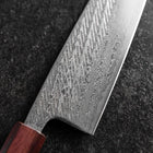 Santoku AUS-10 Nawame Damas Manche Urushi Pourpre 165mm-[Musashi]-[Couteaux de cuisine japonais]
