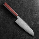 Santoku AUS-10 Nawame Damas Manche Urushi Pourpre 165mm-[Musashi]-[Couteaux de cuisine japonais]