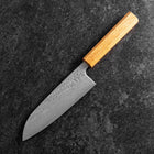 Santoku AUS-10 Nawame Damas Manche en Chêne 165mm-[Musashi]-[Couteaux de cuisine japonais]
