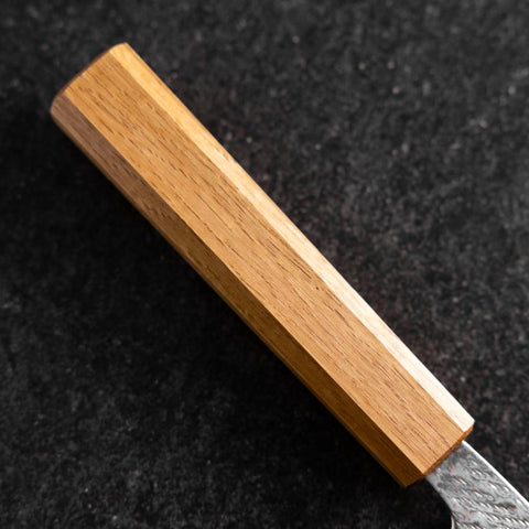 Santoku AUS-10 Nawame Damas Manche en Chêne 165mm-[Musashi]-[Couteaux de cuisine japonais]