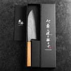 Santoku AUS-10 Nawame Damas Manche en Chêne 165mm-[Musashi]-[Couteaux de cuisine japonais]