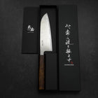 Santoku AUS-10 Nickel en Vagues Damas Manche Sumi Urushi 165mm-[Musashi]-[Couteaux de cuisine japonais]