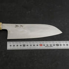 Santoku AUS-10 Nickel en Vagues Damas Manche en Buffle et Turquoise 170mm-[Musashi]-[Couteaux de cuisine japonais]