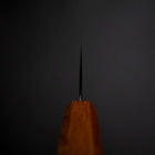 Santoku AUS-10 Nickel en Vagues Damas Manche en Chêne 165mm-[Musashi]-[Couteaux de cuisine japonais]