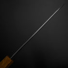 Santoku AUS-10 Nickel en Vagues Damas Manche en Chêne 165mm-[Musashi]-[Couteaux de cuisine japonais]