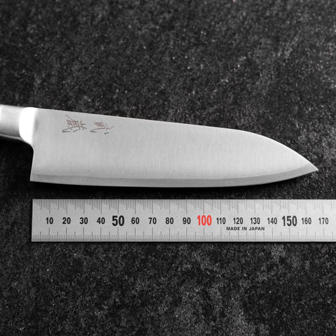 Santoku AUS-10 Poli Manche Inoxydable 165mm-[Musashi]-[Couteaux de cuisine japonais]