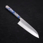Santoku AUS-10 Poli Manche Océan Mélange Bleu et Blanc 165mm-[Musashi]-[Couteaux de cuisine japonais]
