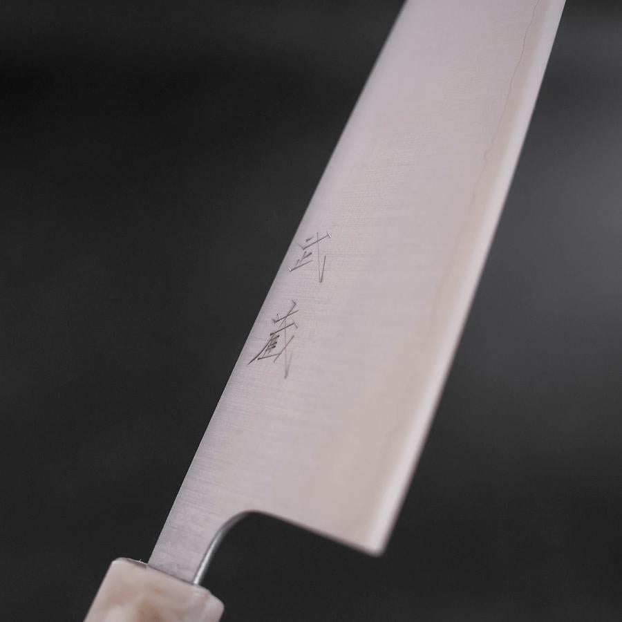 Santoku AUS-10 Poli Manche Océan Noir et Blanc 165mm-[Musashi]-[Couteaux de cuisine japonais]