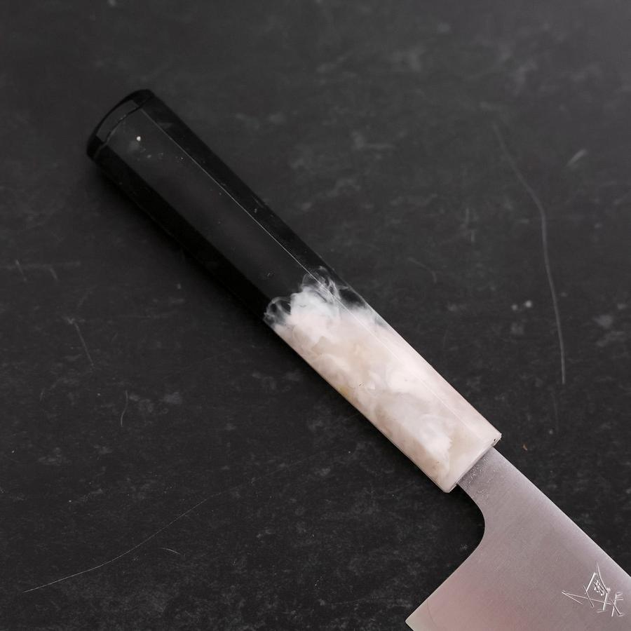 Santoku AUS-10 Poli Manche Océan Noir et Blanc 165mm-[Musashi]-[Couteaux de cuisine japonais]