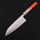 Santoku AUS-10 Poli Manche Océan Orange et Blanc 165mm-[Musashi]-[Couteaux de cuisine japonais]
