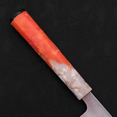 Santoku AUS-10 Poli Manche Océan Orange et Blanc 165mm-[Musashi]-[Couteaux de cuisine japonais]