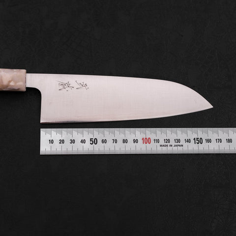 Santoku AUS-10 Poli Manche Océan Orange et Blanc 165mm-[Musashi]-[Couteaux de cuisine japonais]