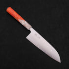 Santoku AUS-10 Poli Manche Océan Orange et Blanc 165mm-[Musashi]-[Couteaux de cuisine japonais]