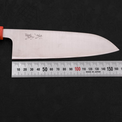 Santoku AUS-10 Poli Manche Océan Orange et Noir 165mm-[Musashi]-[Couteaux de cuisine japonais]