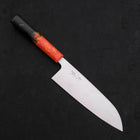 Santoku AUS-10 Poli Manche Océan Orange et Noir 165mm-[Musashi]-[Couteaux de cuisine japonais]