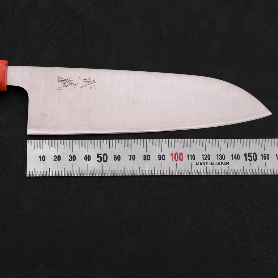 Santoku AUS-10 Poli Manche Océan Orange&Noir 165mm-[Musashi]-[Couteaux de cuisine japonais]