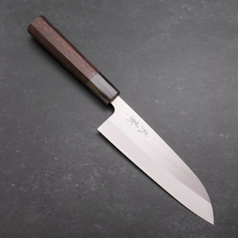 Santoku AUS-10 Poli Manche en Buffle et Bois de Wengé 165mm-[Musashi]-[Couteaux de cuisine japonais]