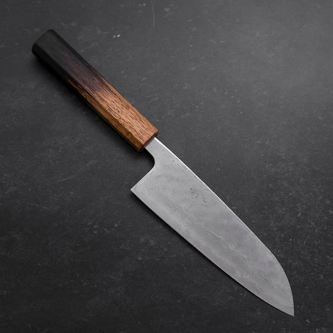 Santoku AUS-10 Poli Nashiji Damas Manche Yaki Urushi 165mm-[Musashi]-[Couteaux de cuisine japonais]