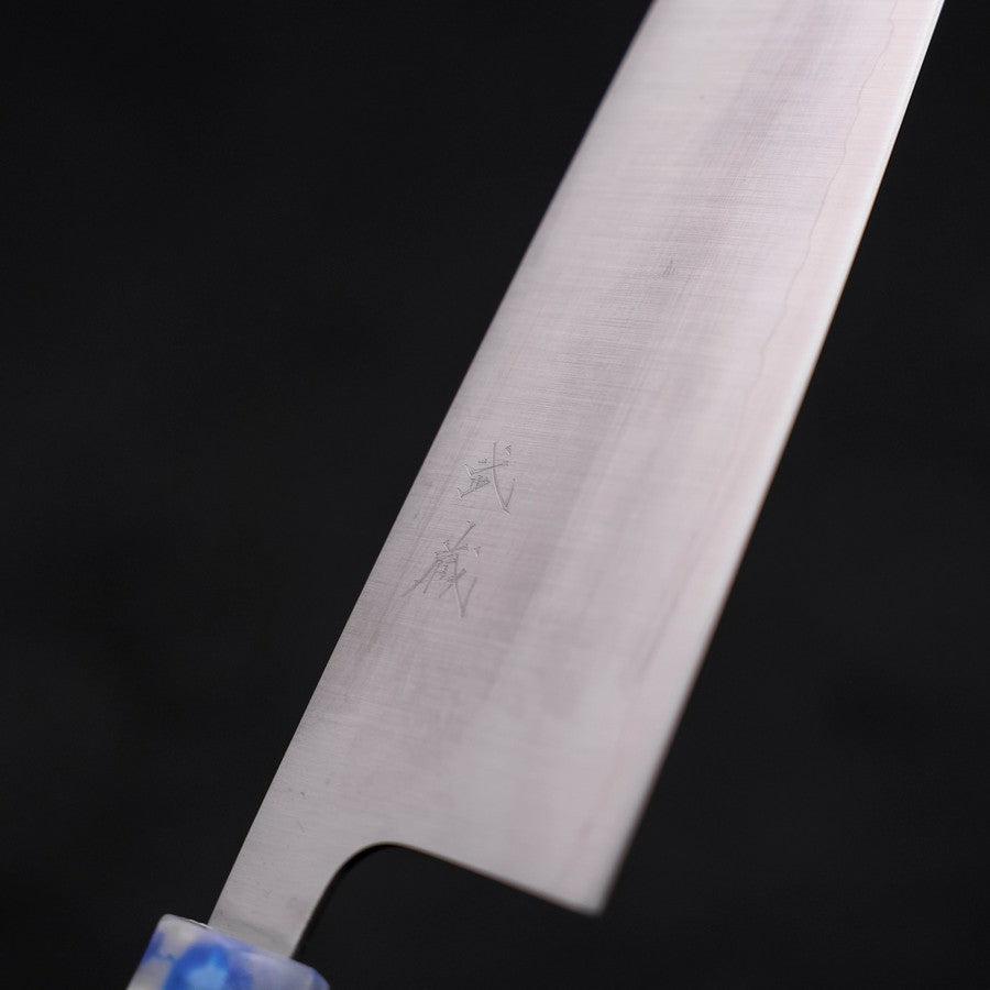 Santoku AUS-10 Poli Ocean White Mix Handle 165mm-[Musashi]-[Couteaux de cuisine japonais]