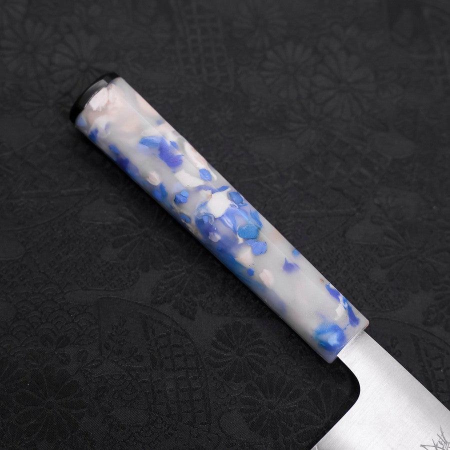 Santoku AUS-10 Poli Ocean White Mix Handle 165mm-[Musashi]-[Couteaux de cuisine japonais]