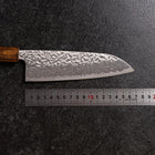 Santoku AUS-10 Tsuchime Damas Manche Sumi Urushi 165mm-[Musashi]-[Couteaux de cuisine japonais]