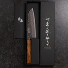 Santoku AUS-10 Tsuchime Damas Manche Sumi Urushi 165mm-[Musashi]-[Couteaux de cuisine japonais]