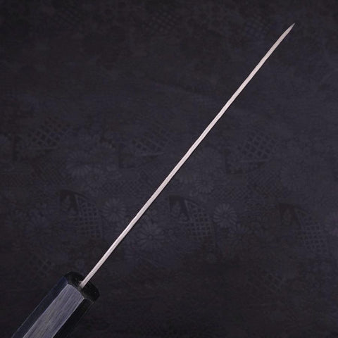 Santoku AUS-10 Tsuchime Damascus Dark-Blue Urushi Handle 165mm (6.5”)-[Musashi]-[Japanese-Kitchen-Knives]