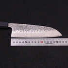 Santoku AUS-10 Tsuchime Damascus Dark-Blue Urushi Handle 165mm (6.5”)-[Musashi]-[Japanese-Kitchen-Knives]