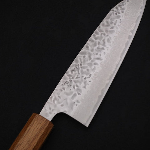 Santoku AUS-10 Tsuchime Damas Manche Yaki Urushi 165mm-[Musashi]-[Couteaux de cuisine japonais]