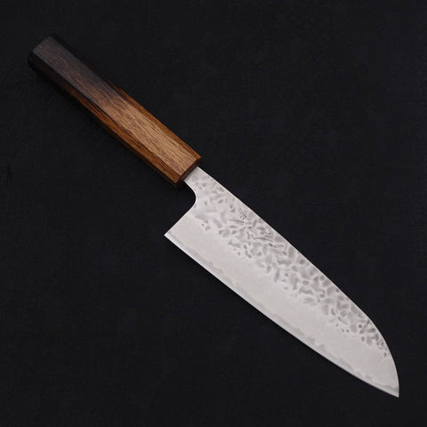 Santoku AUS-10 Tsuchime Damas Manche Yaki Urushi 165mm-[Musashi]-[Couteaux de cuisine japonais]