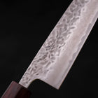 Santoku AUS-10 Tsuchime Damas Manche en Buffle et Magnolia 165mm-[Musashi]-[Couteaux de cuisine japonais]