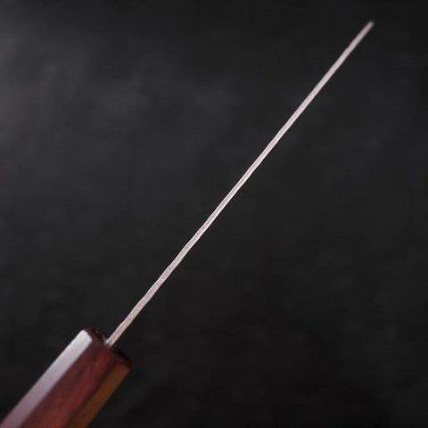 Santoku AUS-10 Tsuchime Damas Manche en Buffle et Magnolia 165mm-[Musashi]-[Couteaux de cuisine japonais]
