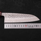 Santoku AUS-10 Tsuchime Damas Manche en Buffle et Magnolia 165mm-[Musashi]-[Couteaux de cuisine japonais]