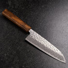 Santoku AUS-10 Tsuchime Damascus Sumi Urushi Handle 165mm (6.5”)-[Musashi]-[Japanese-Kitchen-Knives]