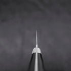 Santoku AUS-10 Tsuchime Manche Occidental Noir 180mm-[Musashi]-[Couteaux de cuisine japonais]