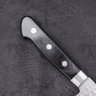 Santoku AUS-10 Tsuchime Manche Occidental Noir 180mm-[Musashi]-[Couteaux de cuisine japonais]