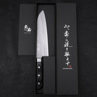 Santoku AUS-10 Tsuchime Manche Occidental Noir 180mm-[Musashi]-[Couteaux de cuisine japonais]