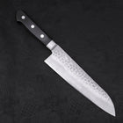 Santoku AUS-10 Tsuchime Manche Occidental Noir 180mm-[Musashi]-[Couteaux de cuisine japonais]