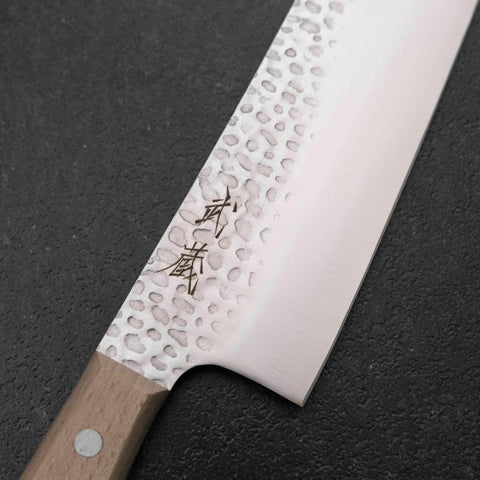 Santoku AUS-6 Tsuchime Manche Occidental 180mm-[Musashi]-[Couteaux de cuisine japonais]