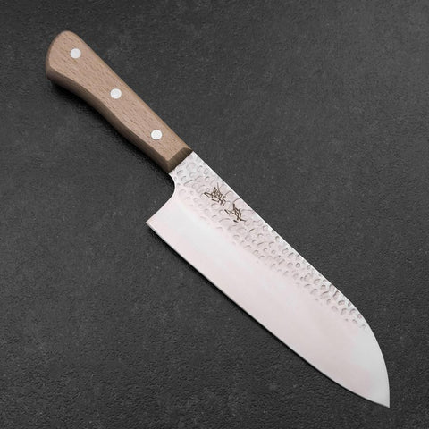 Santoku AUS-6 Tsuchime Manche Occidental 180mm-[Musashi]-[Couteaux de cuisine japonais]