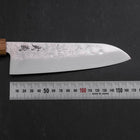 Santoku AUS-8 Nashiji Manche en Olivier 170mm-[Musashi]-[Couteaux de cuisine japonais]