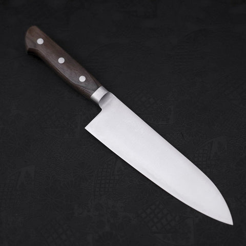 Santoku AUS-8 Poli Manche Occidental Vert 180mm-[Musashi]-[Couteaux de cuisine japonais]