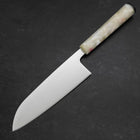 Santoku AUS-8 Poli Manche Océan Blanc 165mm-[Musashi]-[Couteaux de cuisine japonais]