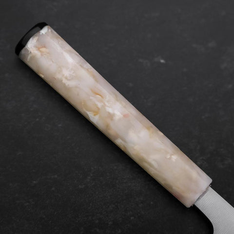 Santoku AUS-8 Poli Manche Océan Blanc 165mm-[Musashi]-[Couteaux de cuisine japonais]