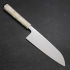 Santoku AUS-8 Poli Manche Océan Blanc 165mm-[Musashi]-[Couteaux de cuisine japonais]