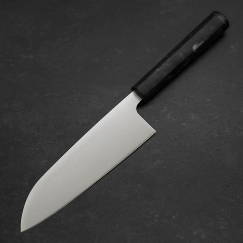 Santoku AUS-8 Poli Manche Océan Noir 165mm-[Musashi]-[Couteaux de cuisine japonais]
