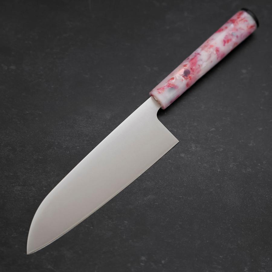 Santoku AUS-8 Poli Manche Océan Sakura 165mm-[Musashi]-[Couteaux de cuisine japonais]