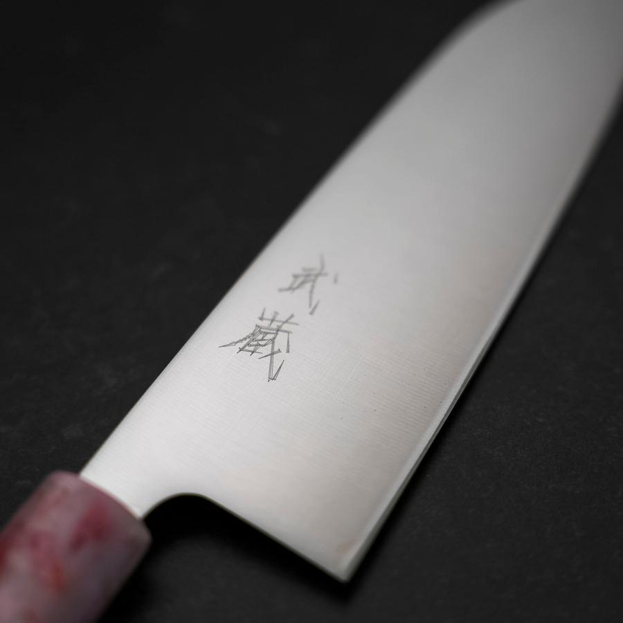 Santoku AUS-8 Poli Manche Océan Sakura 165mm-[Musashi]-[Couteaux de cuisine japonais]