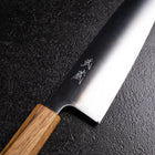 Santoku AUS-8 Poli Manche en Chêne 165mm-[Musashi]-[Couteaux de cuisine japonais]